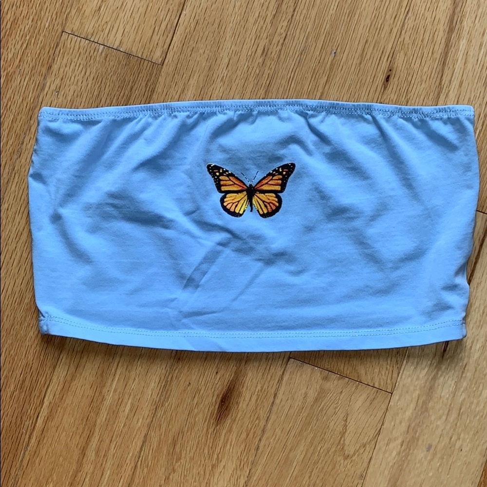 SHEIN Blue Butterfly Tub Top Size Medium